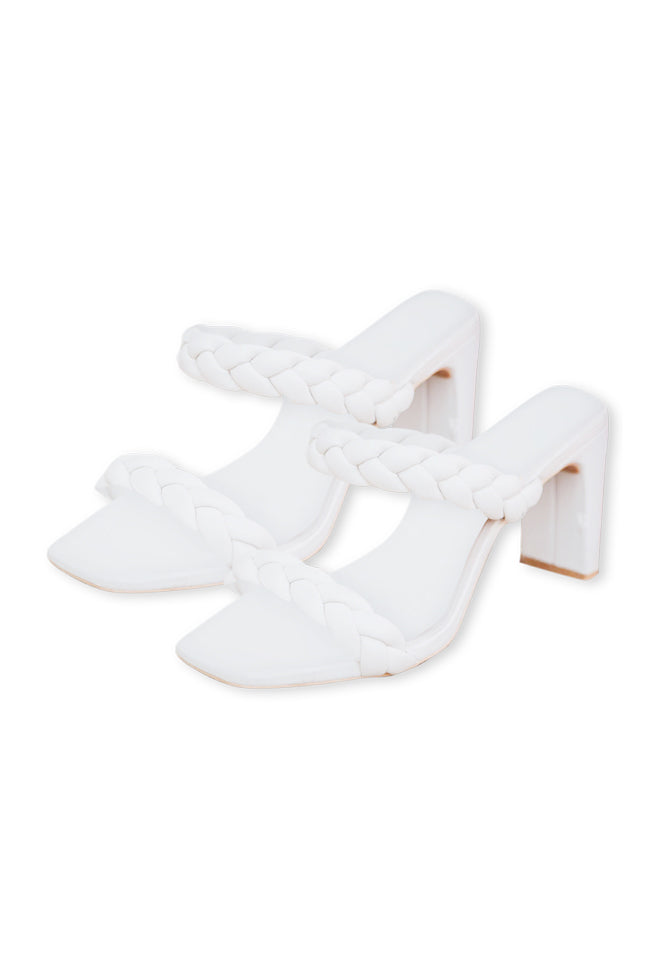 White strappy block heel clearance sandals