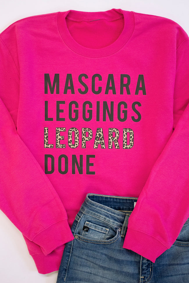 Mascara Leggings Leopard Done Hot Pink Graphic Sweatshirt