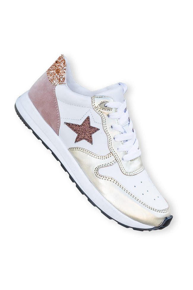 Fast- Gold & White Glitter Star Shoes – The Silver Strawberry
