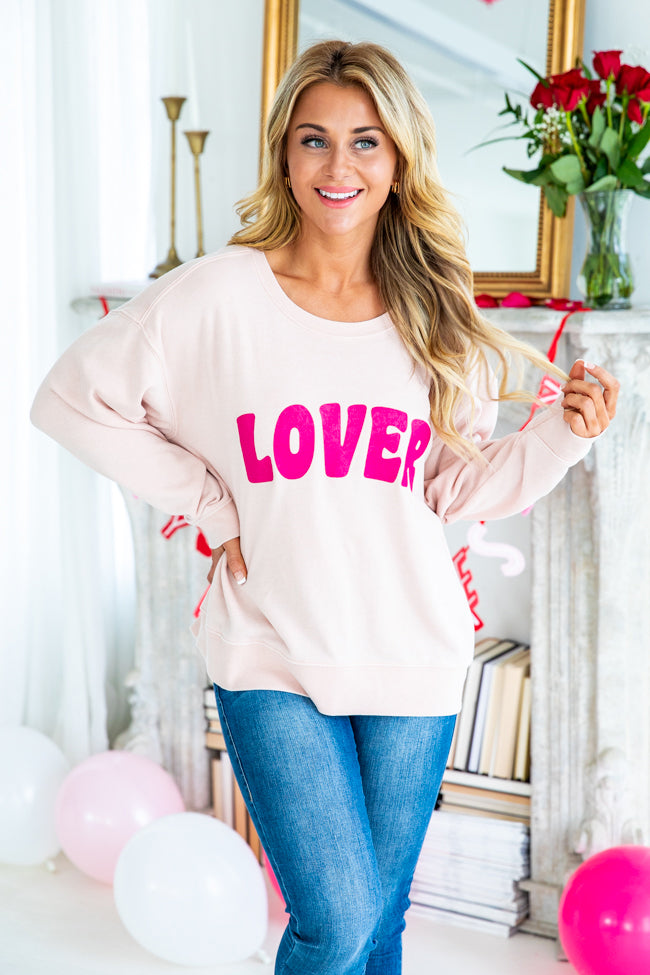 Lover Pale Pink Graphic Sweatshirt