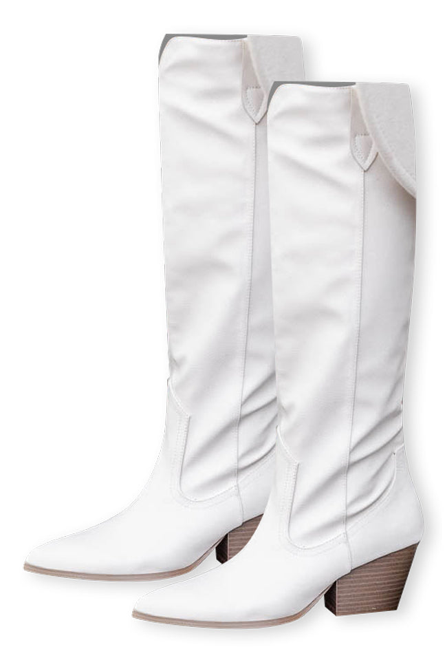 Marnie Beige Heeled Pointed Toe Boots FINAL SALE