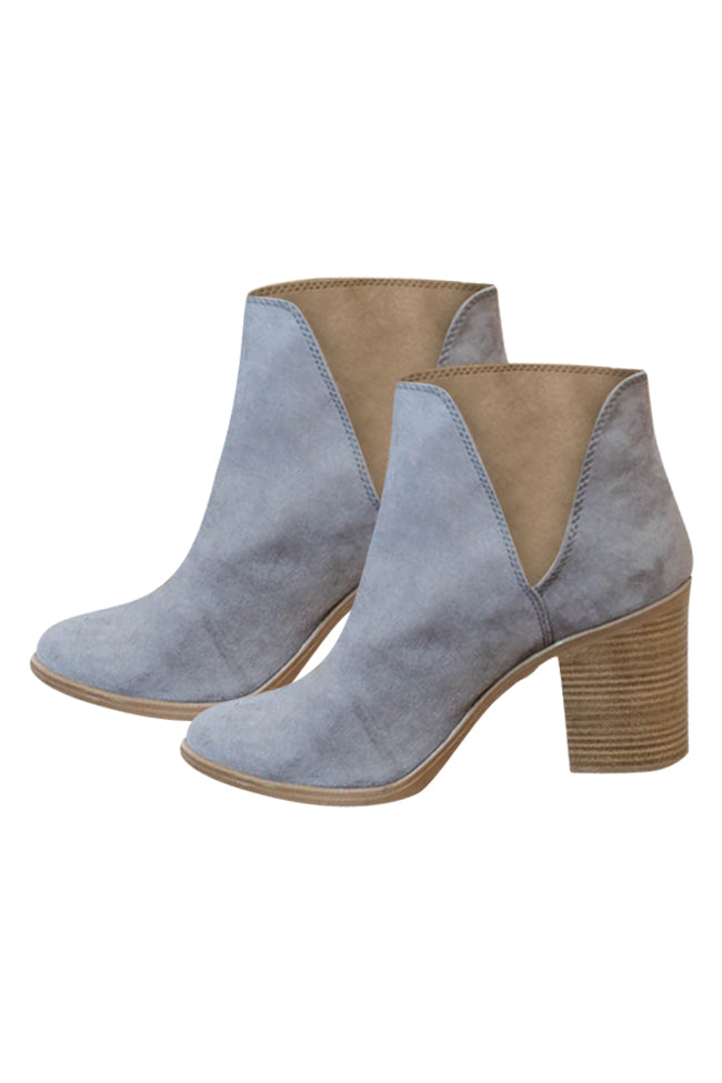 Grey deals heel booties