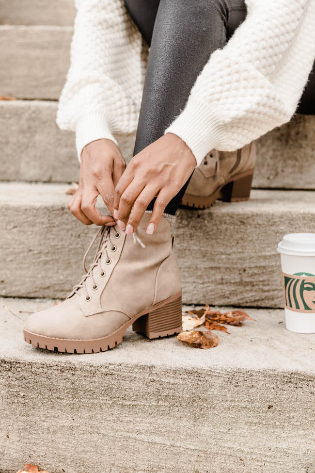 Light taupe booties best sale