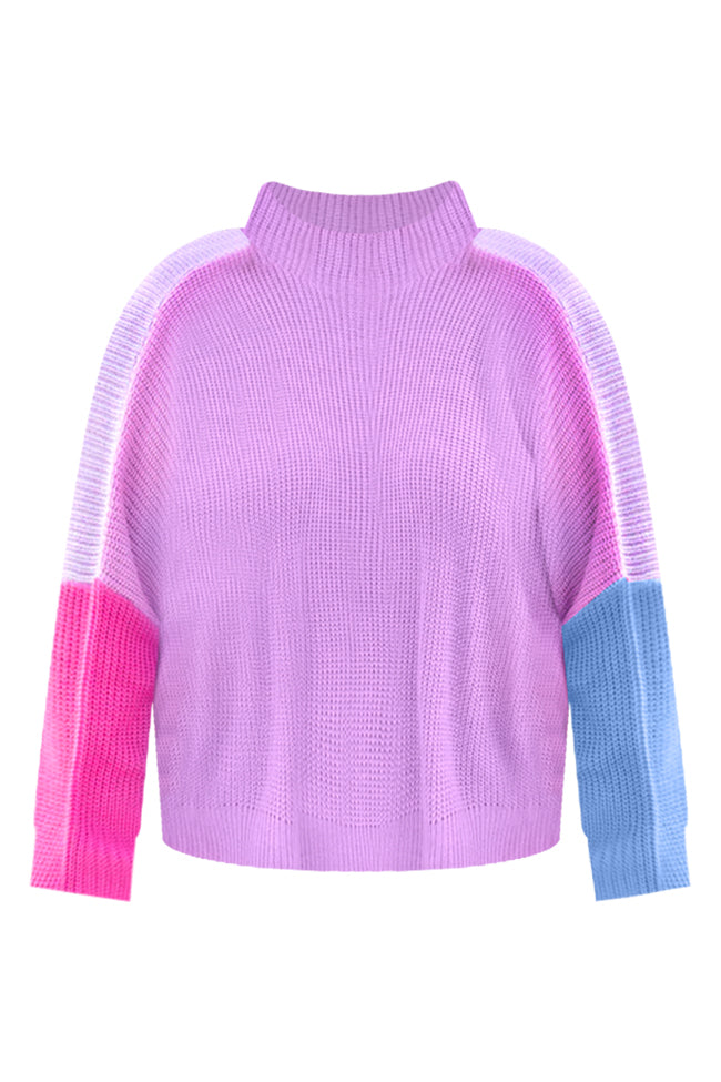 See You Swoon Purple Colorblock Sweater