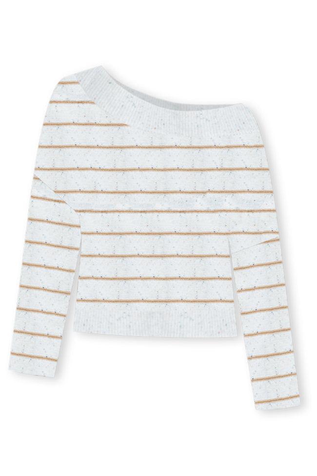 Sprinkle Of Love Wide Neck Striped Sweater