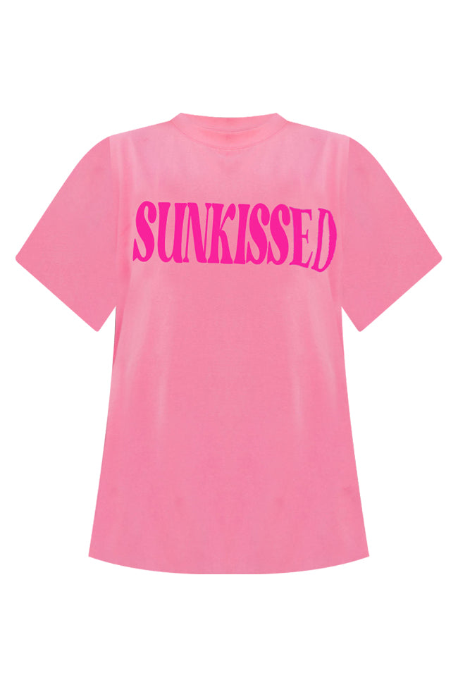 Sunkissed Pink Oversized Graphic Tee