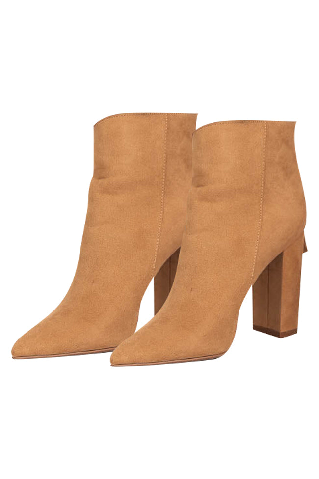 Tamera Brown Suede Pointed Toe Booties FINAL SALE