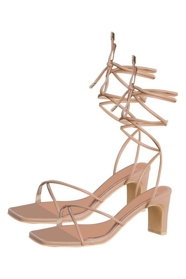 Hinge Lace-up store Beige Heels