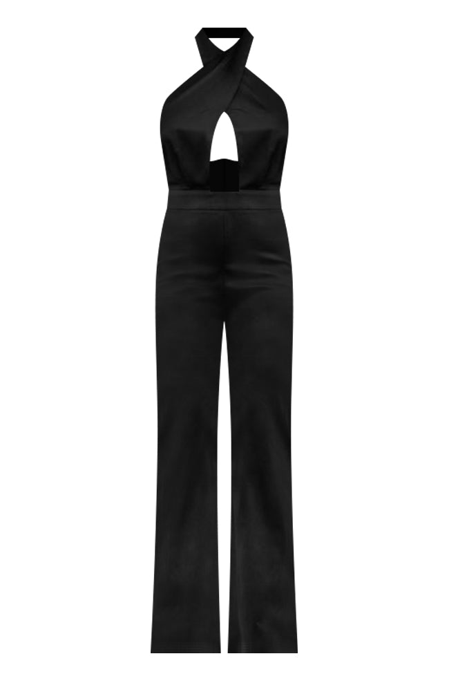 A Point In Time Black Cross Neck Jumpsuit FINAL SALE