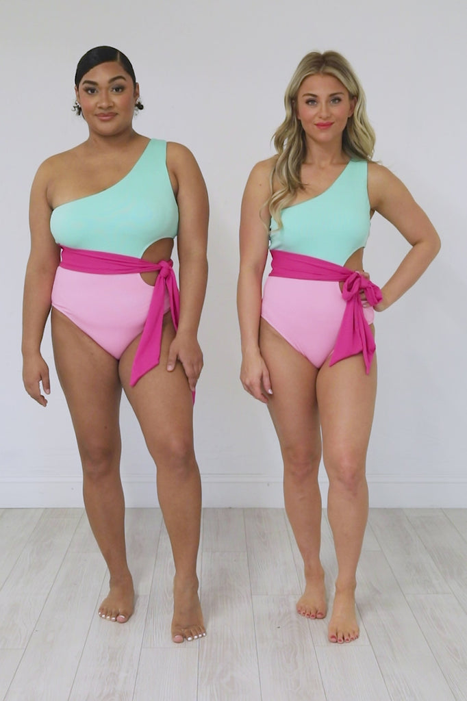 Who I Am Inside Pink And Mint One Piece Swimsuit FINAL SALE – Pink Lily