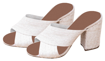 Ramona Beige Jute Cross Strap Mule Heels FINAL SALE Pink Lily