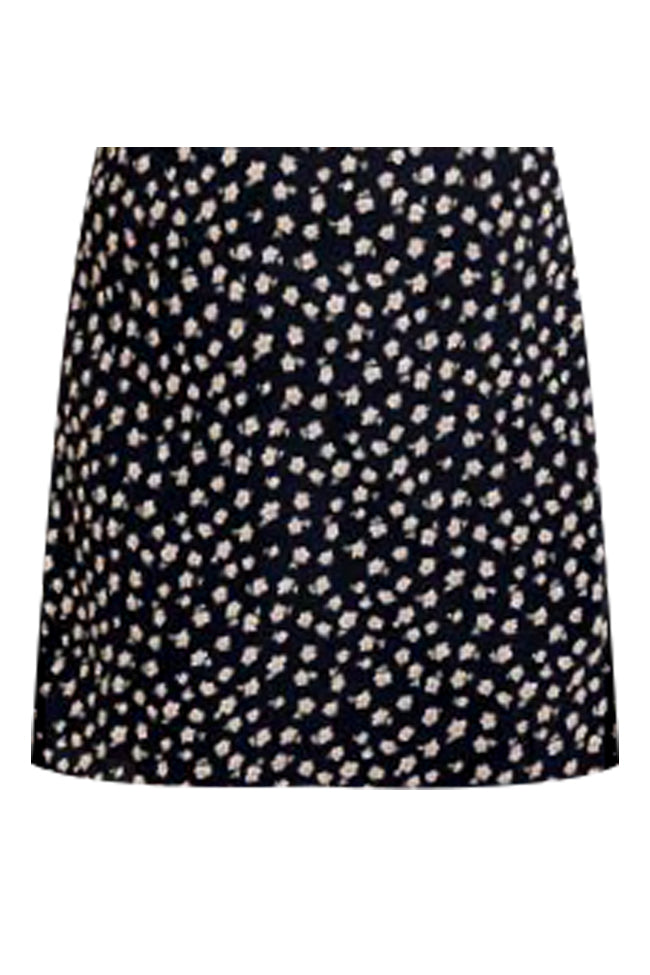 Best Interest At Heart Black Floral Side Slit Skirt