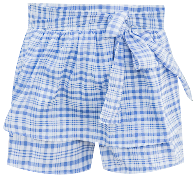 Temporary Illusion Blue Gingham Flounce Shorts FINAL SALE