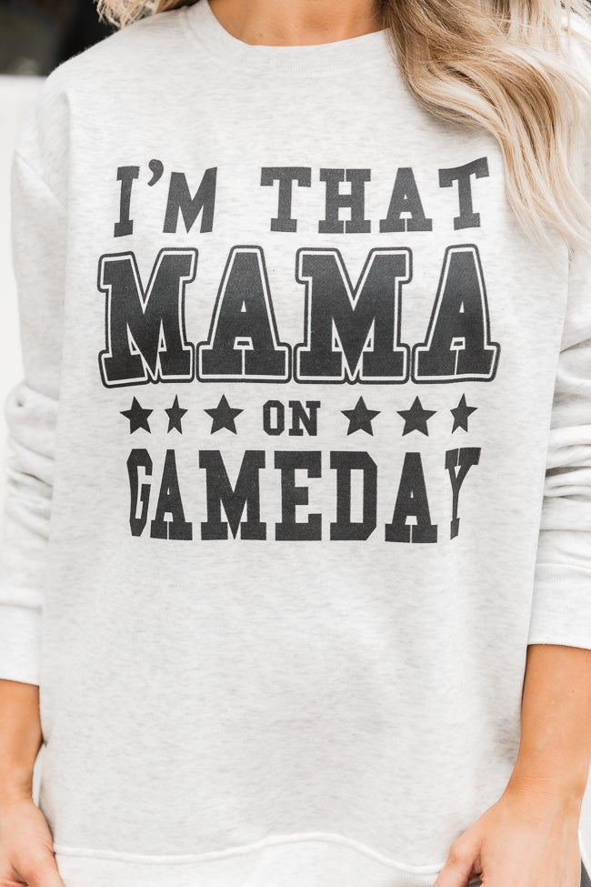 Pink Lily The Girls Are Gamedaying Grey Oversized Graphic Sweatshirt Medium