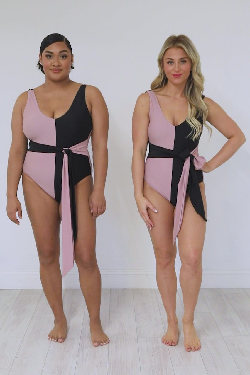 Going My Own Way Black And Tan One Piece Swimsuit FINAL SALE