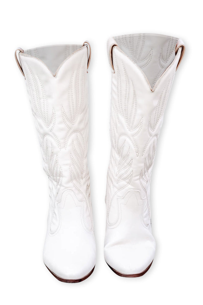 Boot & Cowgirl Slippers - White/Pink – She She Boutique