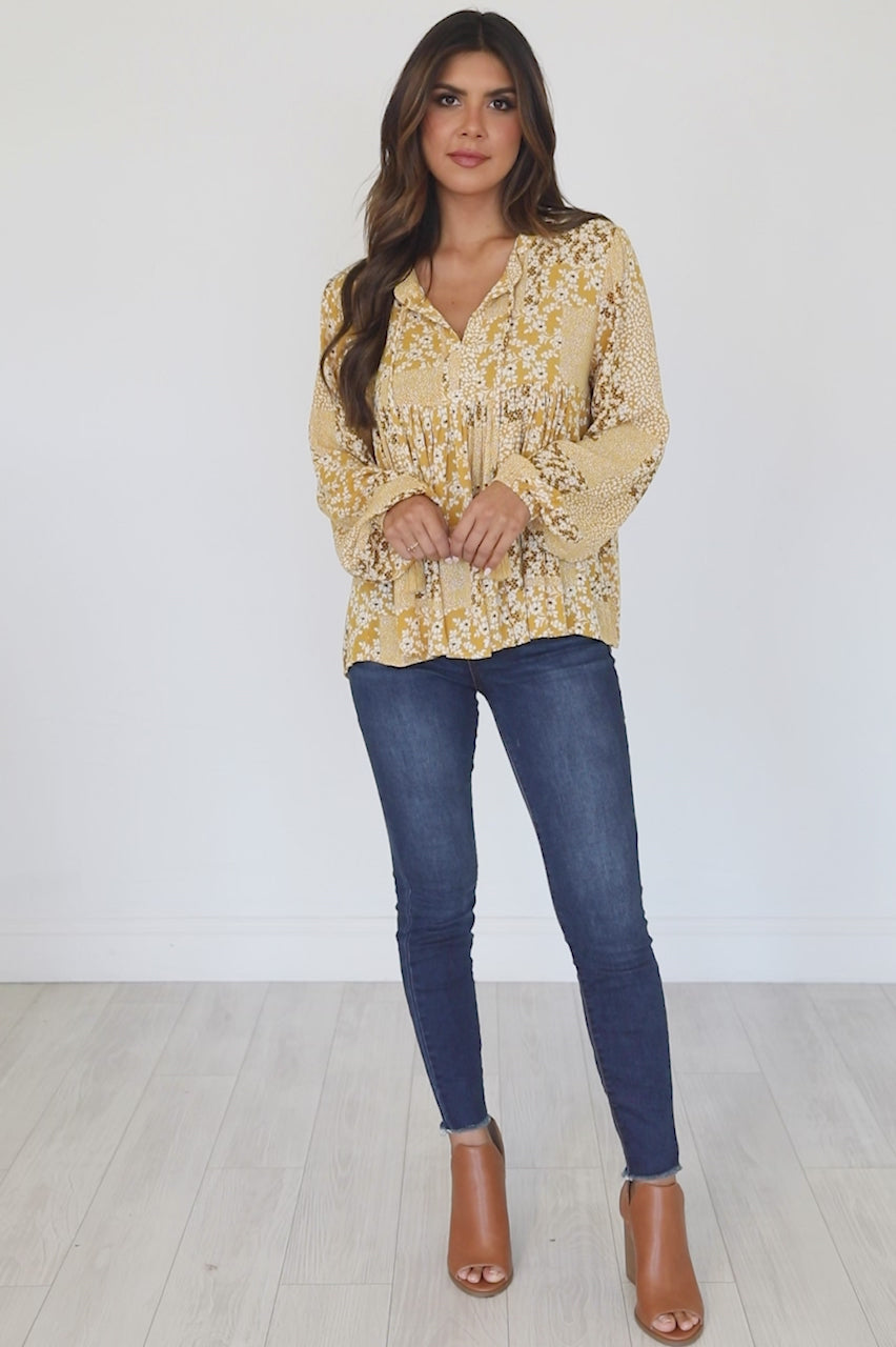 The Tiger Print Blouse | Purple + Yellow