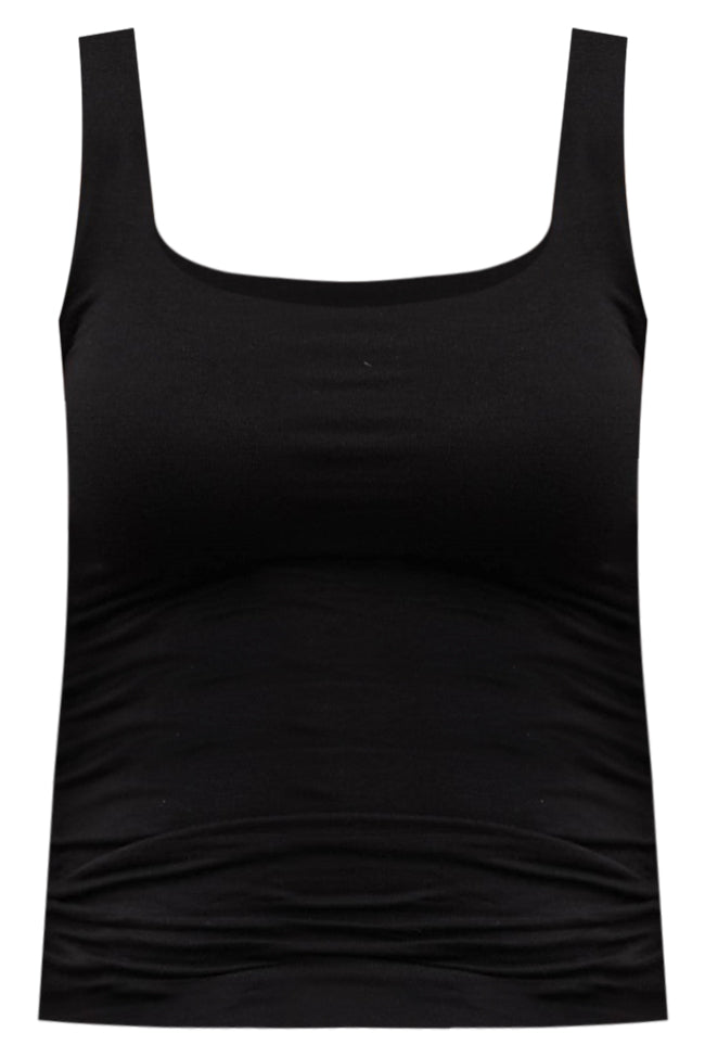 Comfy And Cozy Black Tank – Pink Lily