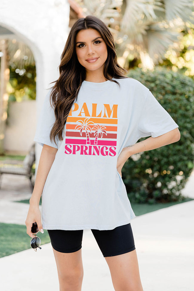 Palm Springs White Oversized Graphic Tee