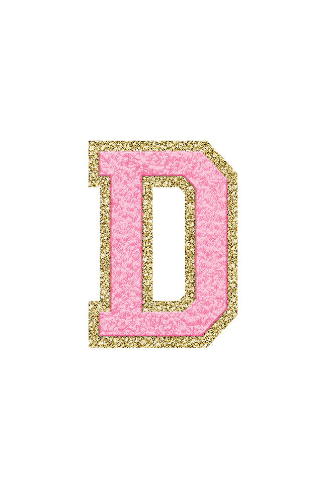 Pink Letter Fuzzy Patches