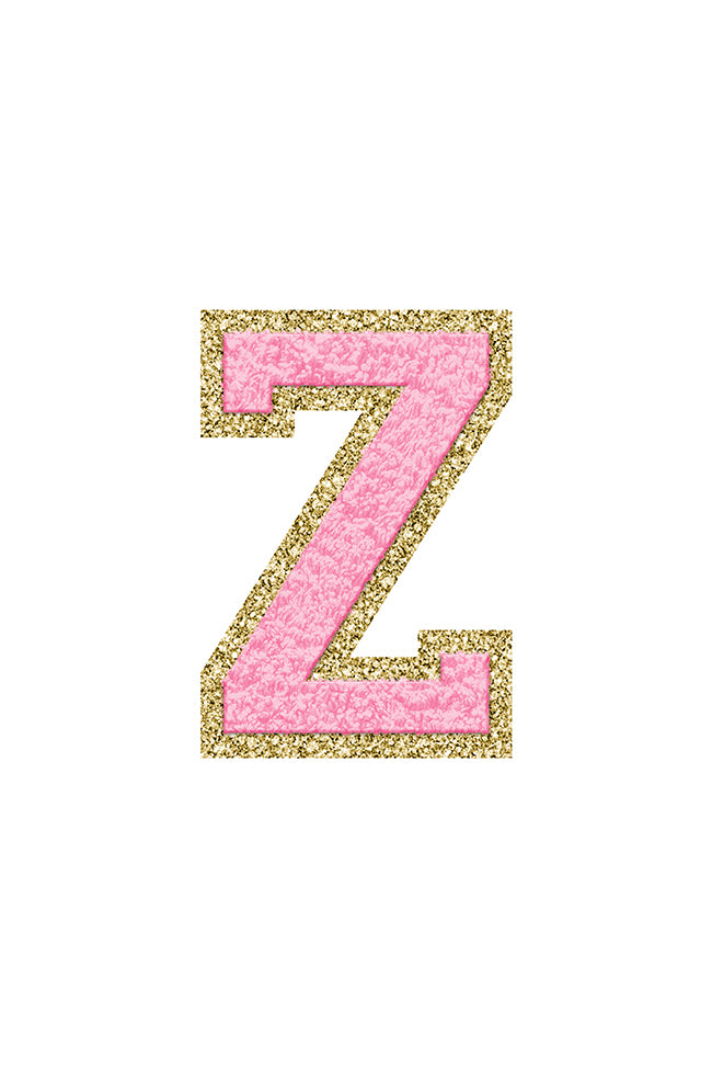 White Letter Fuzzy Patches – Pink Lily