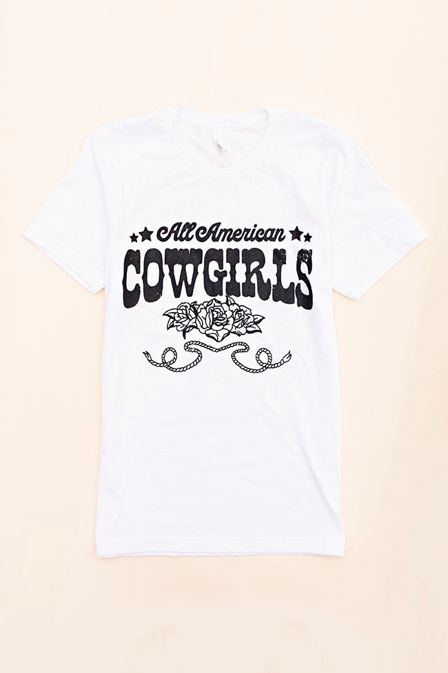 All American Cowgirls White Graphic Tee