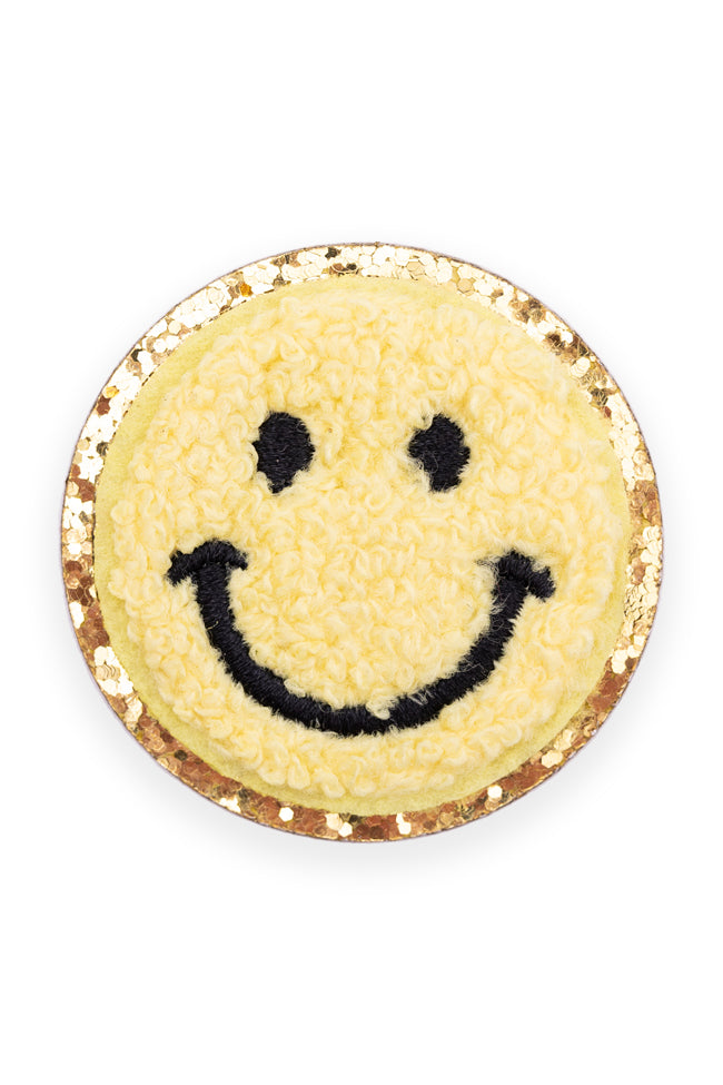 Fuzzy Yellow Smiley Face Patch